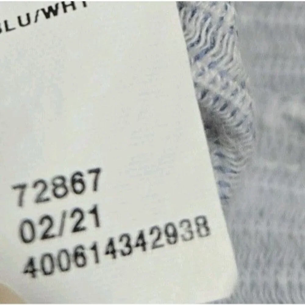 A Glow Maternity Dress Size M Medium Blue White Striped Sleeveless Pockets Comfy - Picture 7 of 9